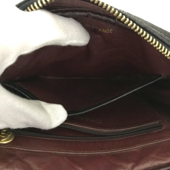 CHANEL Quilted Matelasse Lambskin Chain Shoulder Camera Bag Black leather gold - Picture 11 of 16